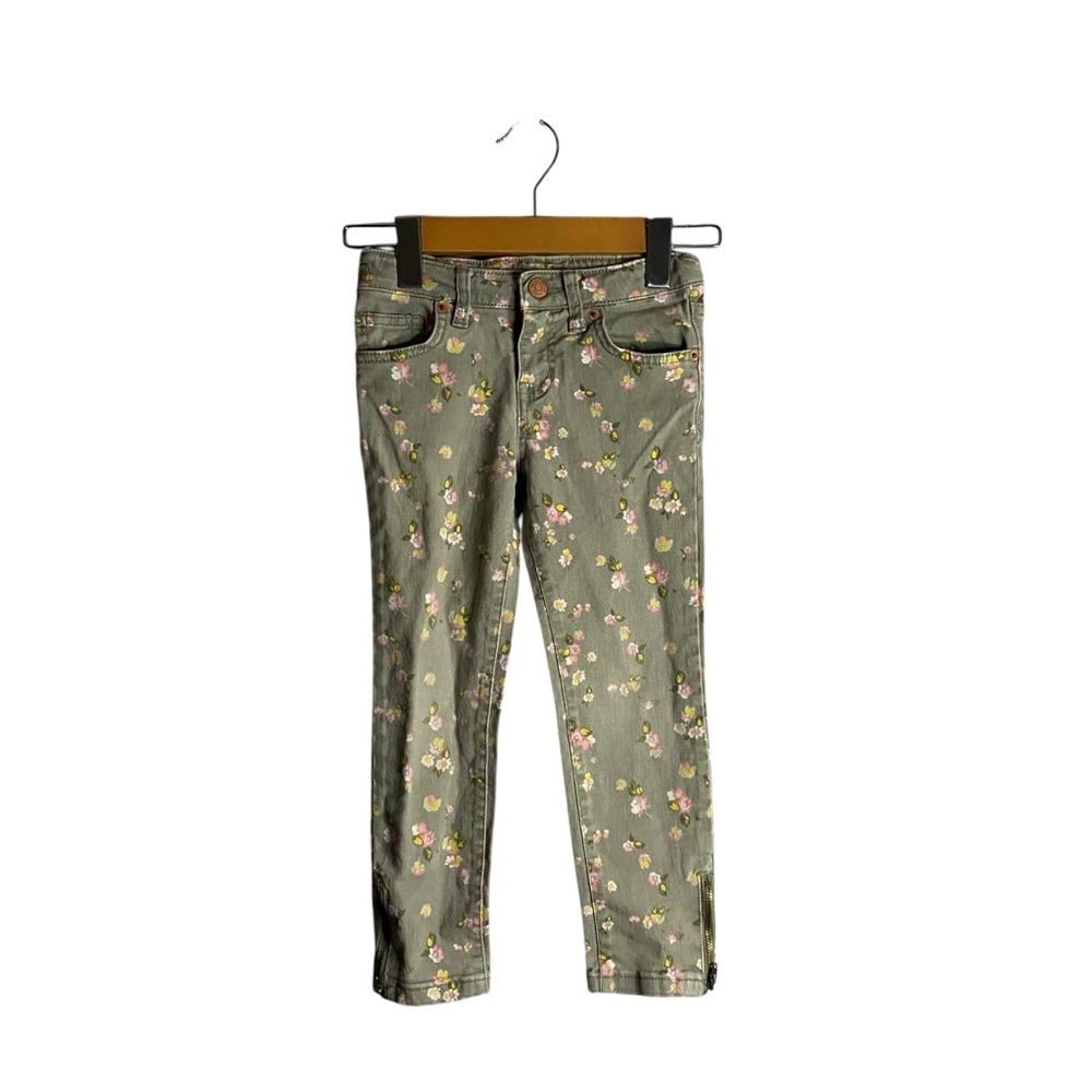 Cherokee Girl's Green Pretty Floral Skinny Denim Jean